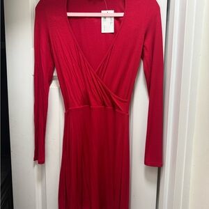 Intermix Red Wrap Dress